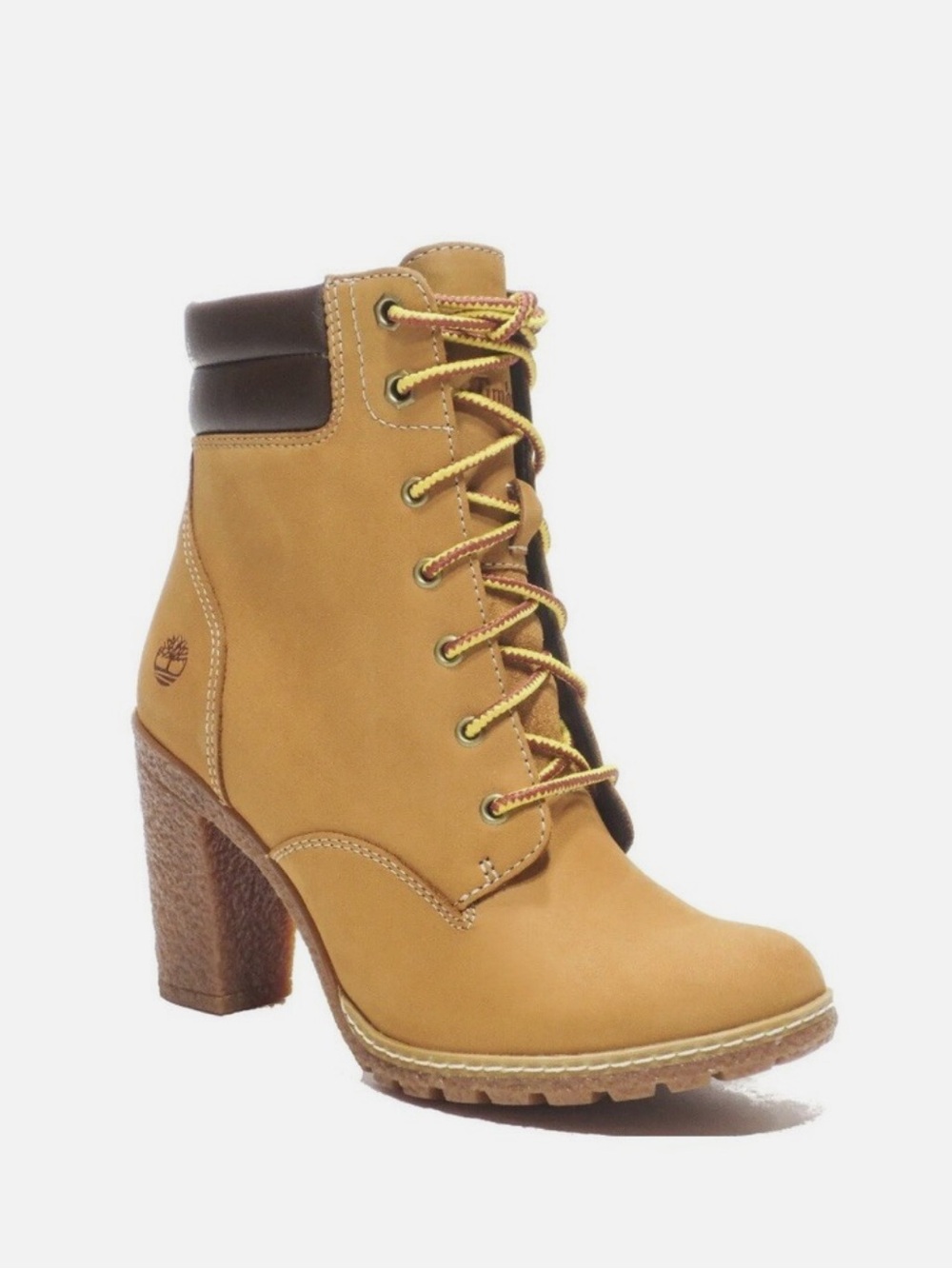 Timberland Women's Tillston 6 inch High Heel Wheat Leather Boots